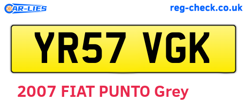 YR57VGK are the vehicle registration plates.
