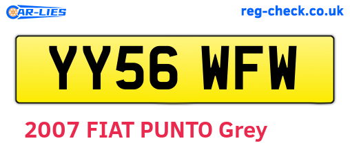 YY56WFW are the vehicle registration plates.