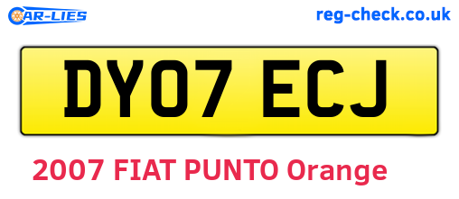 DY07ECJ are the vehicle registration plates.