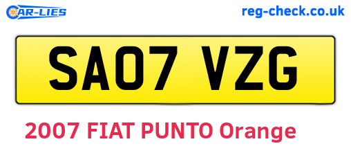 SA07VZG are the vehicle registration plates.