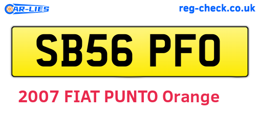 SB56PFO are the vehicle registration plates.