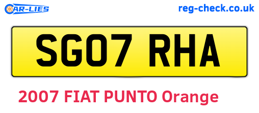 SG07RHA are the vehicle registration plates.
