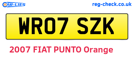 WR07SZK are the vehicle registration plates.