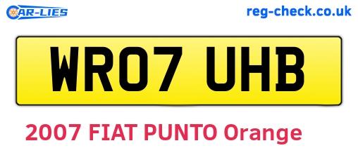 WR07UHB are the vehicle registration plates.