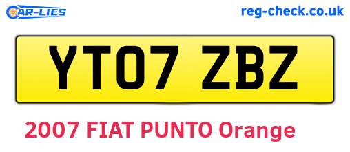 YT07ZBZ are the vehicle registration plates.
