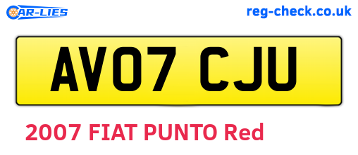 AV07CJU are the vehicle registration plates.