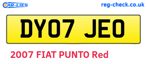 DY07JEO are the vehicle registration plates.