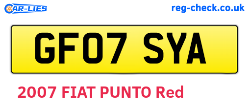 GF07SYA are the vehicle registration plates.