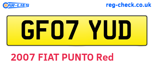 GF07YUD are the vehicle registration plates.