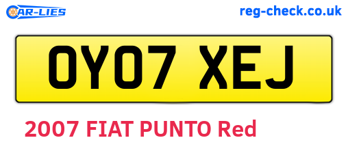 OY07XEJ are the vehicle registration plates.
