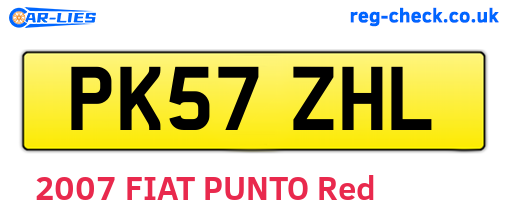 PK57ZHL are the vehicle registration plates.