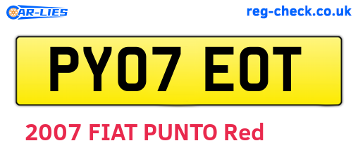 PY07EOT are the vehicle registration plates.