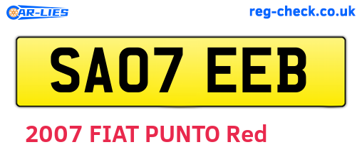 SA07EEB are the vehicle registration plates.