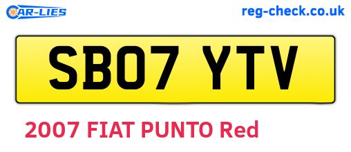 SB07YTV are the vehicle registration plates.