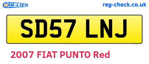 SD57LNJ are the vehicle registration plates.