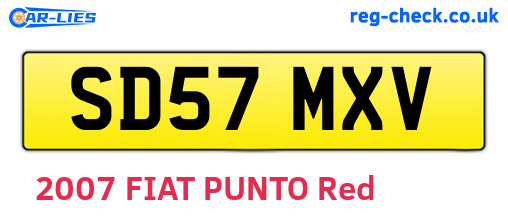SD57MXV are the vehicle registration plates.