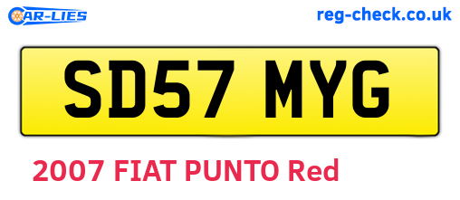 SD57MYG are the vehicle registration plates.