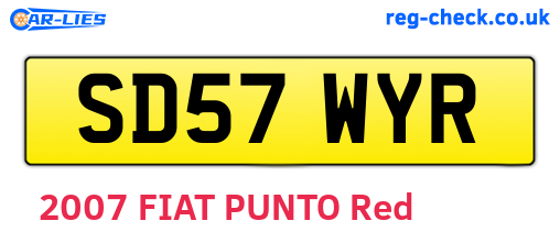 SD57WYR are the vehicle registration plates.