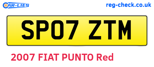 SP07ZTM are the vehicle registration plates.