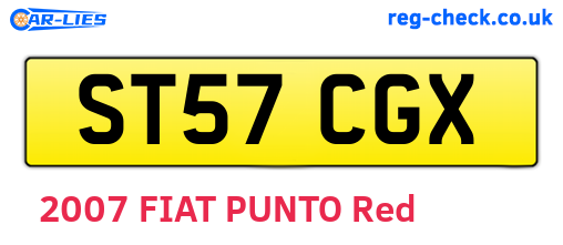 ST57CGX are the vehicle registration plates.
