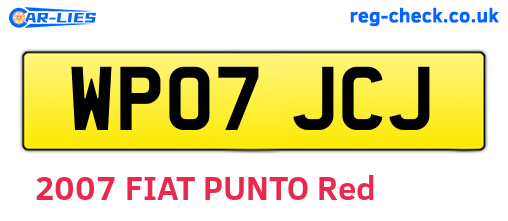 WP07JCJ are the vehicle registration plates.