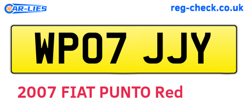 WP07JJY are the vehicle registration plates.