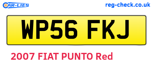 WP56FKJ are the vehicle registration plates.