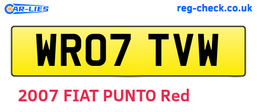 WR07TVW are the vehicle registration plates.