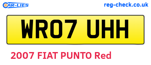 WR07UHH are the vehicle registration plates.