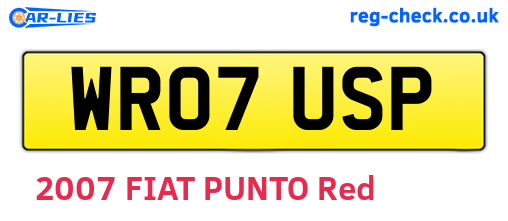 WR07USP are the vehicle registration plates.
