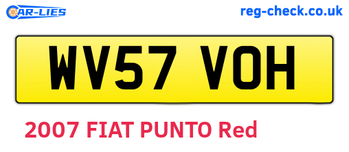 WV57VOH are the vehicle registration plates.