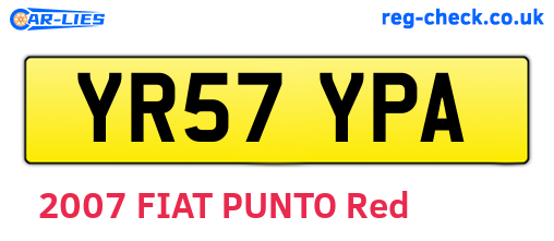 YR57YPA are the vehicle registration plates.