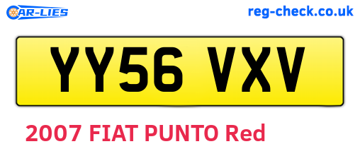 YY56VXV are the vehicle registration plates.