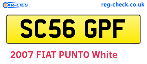 SC56GPF are the vehicle registration plates.