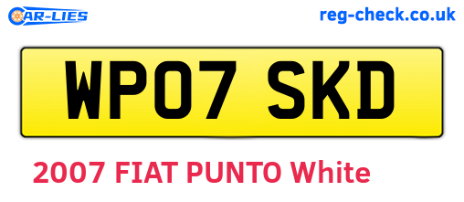 WP07SKD are the vehicle registration plates.
