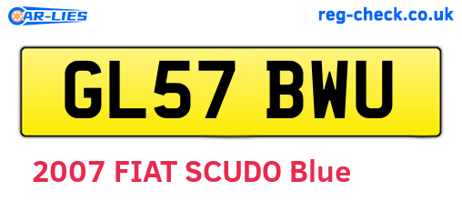 GL57BWU are the vehicle registration plates.