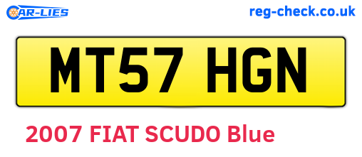 MT57HGN are the vehicle registration plates.