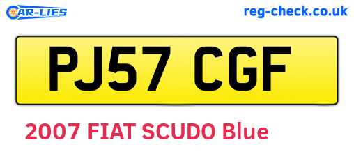 PJ57CGF are the vehicle registration plates.