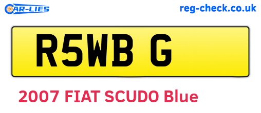 R5WBG are the vehicle registration plates.