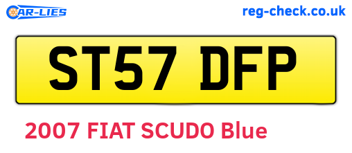 ST57DFP are the vehicle registration plates.