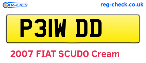 P31WDD are the vehicle registration plates.