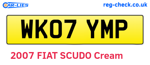 WK07YMP are the vehicle registration plates.