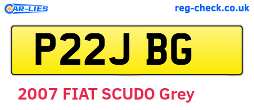 P22JBG are the vehicle registration plates.