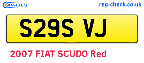 S29SVJ are the vehicle registration plates.