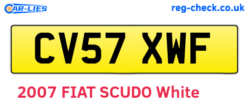CV57XWF are the vehicle registration plates.