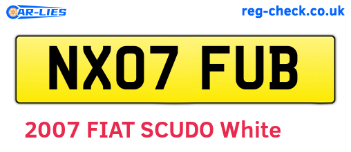 NX07FUB are the vehicle registration plates.