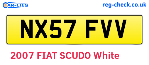 NX57FVV are the vehicle registration plates.