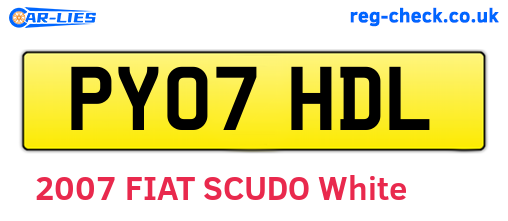 PY07HDL are the vehicle registration plates.