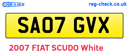SA07GVX are the vehicle registration plates.