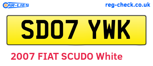 SD07YWK are the vehicle registration plates.